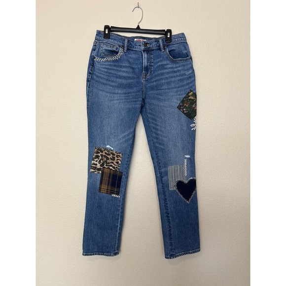 Johnny Was Orla The Boyfriend Mid Rise Relaxed Jeans Womens Size 28 Patchwork - Picture 2 of 16